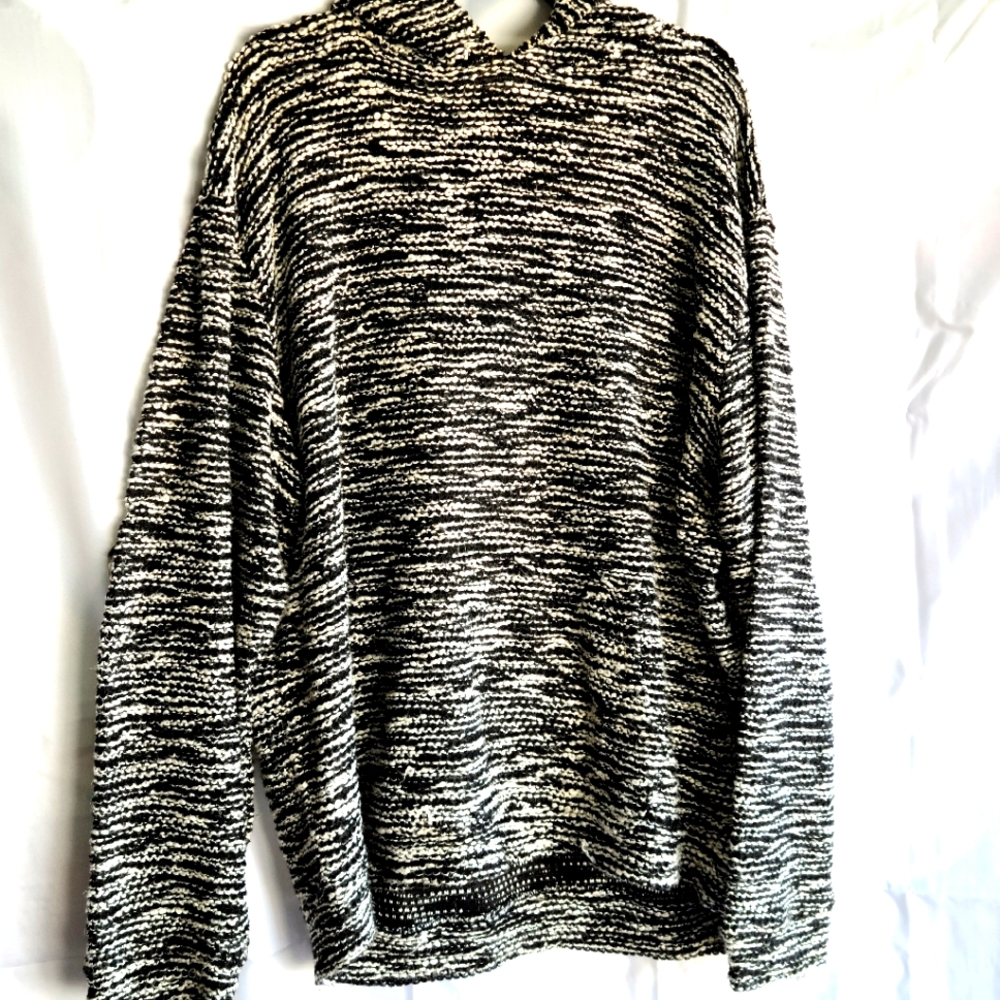 B&W Oversized Popcorn Hoodie